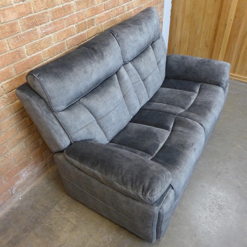 1481 - A Nero dark grey shark skin upholstered three seater (W- 206cm D- 92cm H- 97cm) and two seater sofa ... 