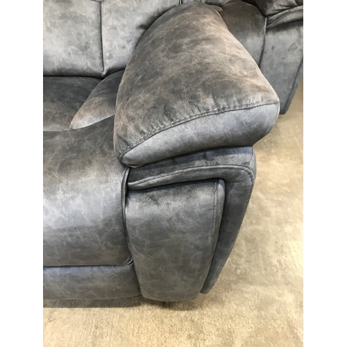 1481 - A Nero dark grey shark skin upholstered three seater (W- 206cm D- 92cm H- 97cm) and two seater sofa ... 