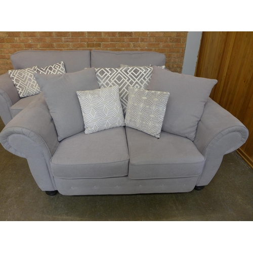 1490 - A Gracy parma violet upholstered buttoned four seater (W- 246cm D- 95cm H- 100cm)and two seater sofa... 