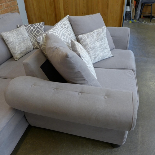 1490 - A Gracy parma violet upholstered buttoned four seater (W- 246cm D- 95cm H- 100cm)and two seater sofa... 