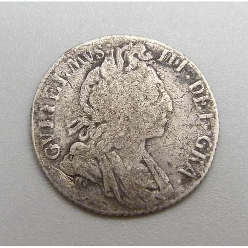 1003 - A William III 1697 sixpence