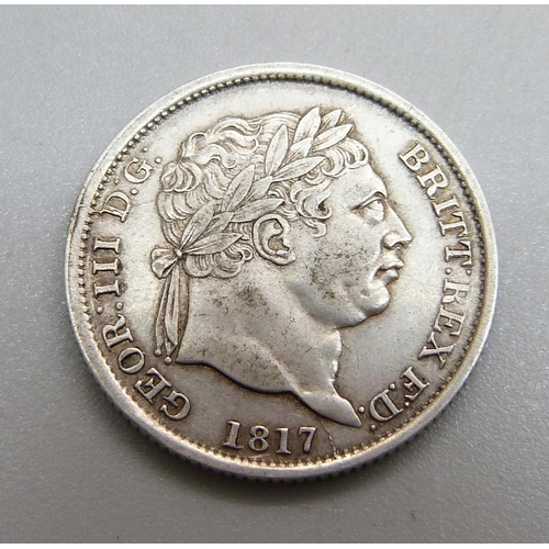 1005 - An 1817 George III shilling