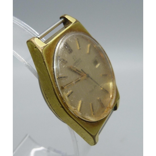 1025 - An Omega automatic date wristwatch, the case back bears inscription