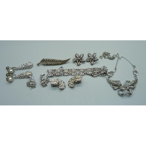 1038 - Marcasite jewellery, etc.