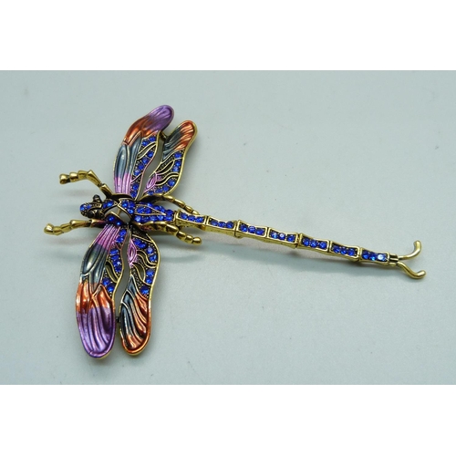 1043 - A large articulated dragonfly brooch