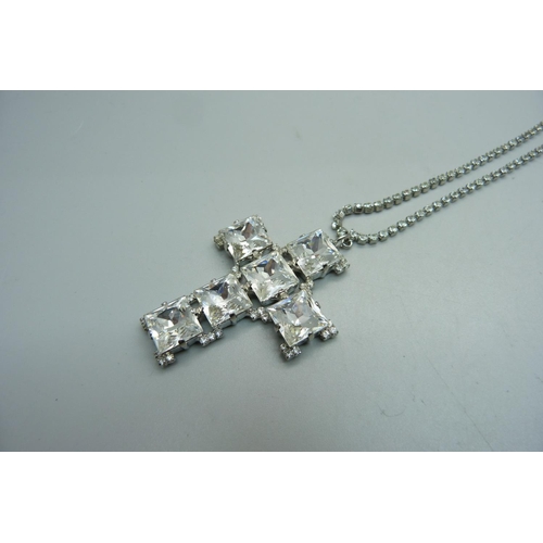 1049 - A large Butler and Wilson cross pendant and chain