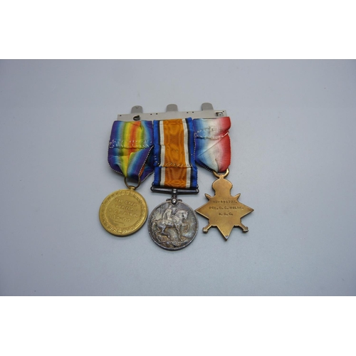 1060 - A set of three WWI medals to M2-115772 to Pte. D.C. Milne, A.S.C.