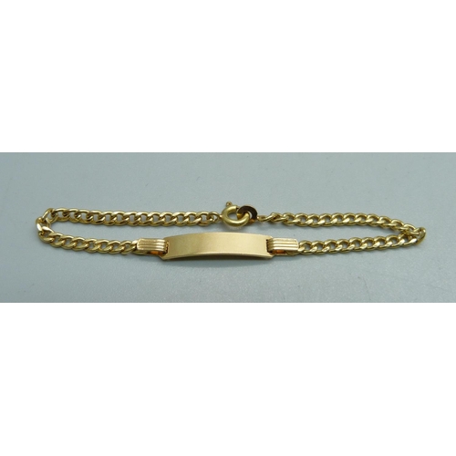 1084 - An 18ct gold bracelet, 3.3g, 15.5cm