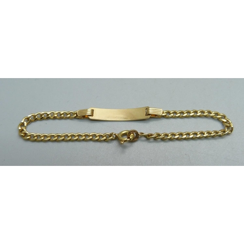 1084 - An 18ct gold bracelet, 3.3g, 15.5cm