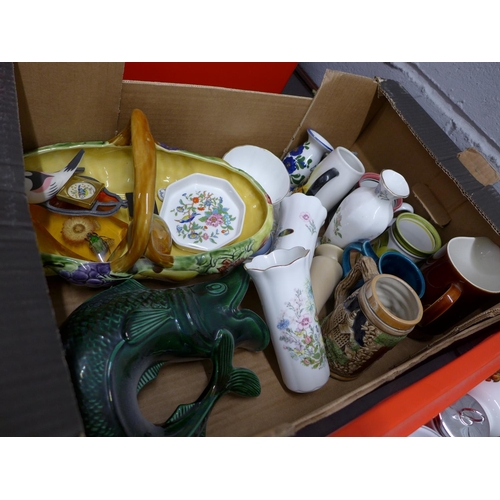 1118 - Three boxes of mixed china including Royal Worcester Evesham, Denby, Aynsley, etc. **PLEASE NOTE THI... 