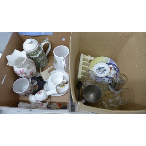 1122 - Three boxes of assorted china, including Aynsley **PLEASE NOTE THIS LOT IS NOT ELIGIBLE FOR POSTING ... 