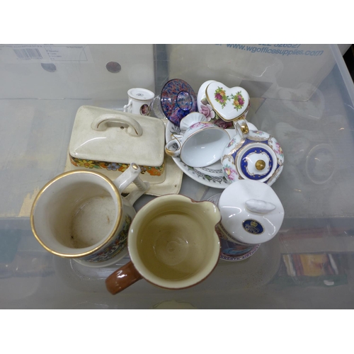 1122 - Three boxes of assorted china, including Aynsley **PLEASE NOTE THIS LOT IS NOT ELIGIBLE FOR POSTING ... 