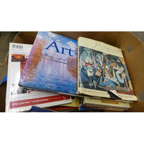 1137 - A box of art books, Giles annuals, theatre programmes and ordnance survey maps **PLEASE NOTE THIS LO... 