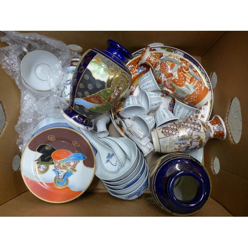 1139 - A collection of assorted oriental china including satsuma teawares **PLEASE NOTE THIS LOT IS NOT ELI... 