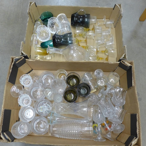 1144 - Two boxes of mixed crystal and glass **PLEASE NOTE THIS LOT IS NOT ELIGIBLE FOR POSTING AND PACKING*... 