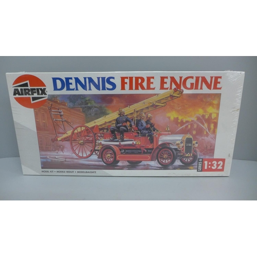 605 - An Airfix Dennis fire engine model kit, sealed