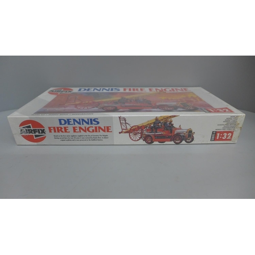 605 - An Airfix Dennis fire engine model kit, sealed