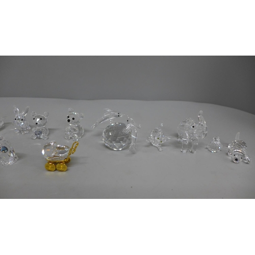 607 - A collection of Swarovski crystal animals, unboxed