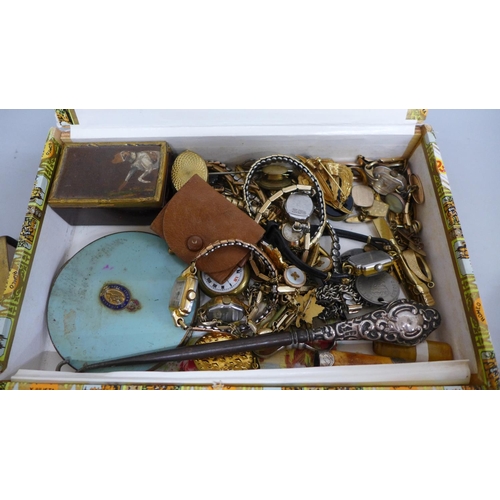 633 - A collection of watches including rolled gold, cufflinks, boxes, etc.