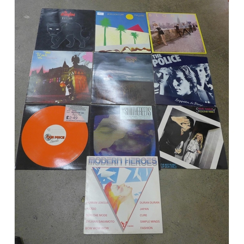 659 - A collection of ten LP records including The Cure, Depeche Mode, The Stranglers, Japan, Police, etc.