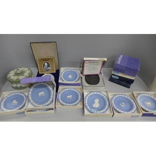 666 - A collection of Wedgwood Jasperware including Star Sign designs