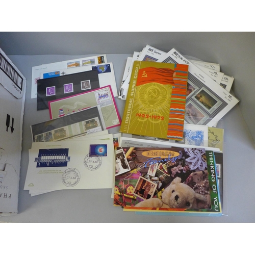 676 - A box of stamps, covers, etc.