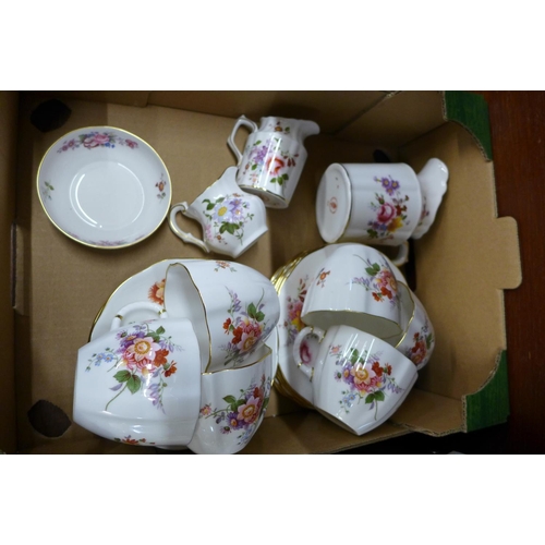 678 - A collection of Royal Crown Derby, Derby Posies china, six cups, saucers, side plates, bowl and thre... 