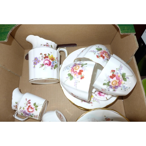 678 - A collection of Royal Crown Derby, Derby Posies china, six cups, saucers, side plates, bowl and thre... 