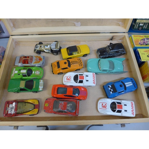 681 - A collection of Matchbox die-cast model vehicles, some boxed, and a sealed Corgi James Bond car