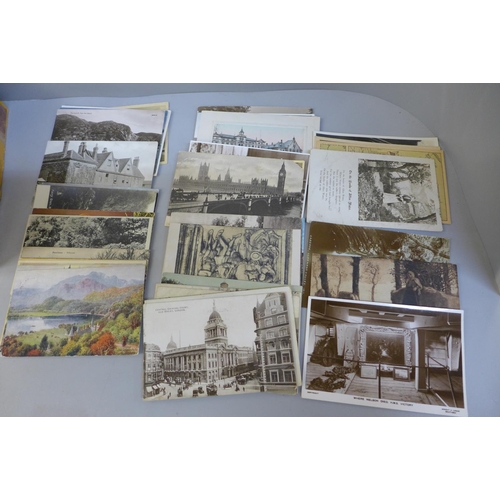 687 - A box of postcards, vintage to modern