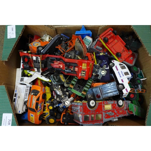 719 - Two boxes of model vehicles including Corgi and Matchbox  **PLEASE NOTE THIS LOT IS NOT ELIGIBLE FOR... 