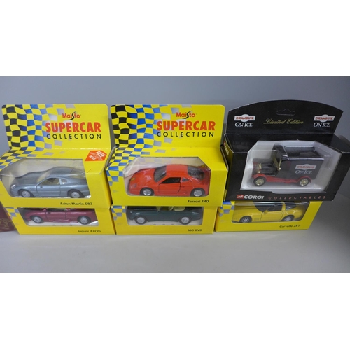 727 - A collection of die-cast vehicles including Maisto, Corgi, Matchbox, some boxed