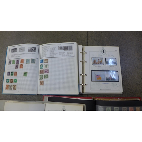 728 - Four albums of Commonwealth and foreign stamps