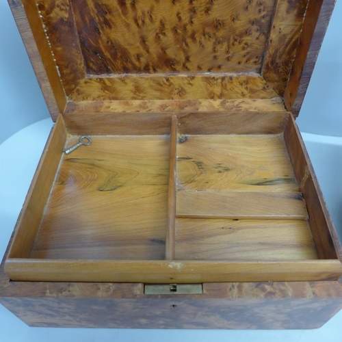 772 - A wooden box and desk organiser