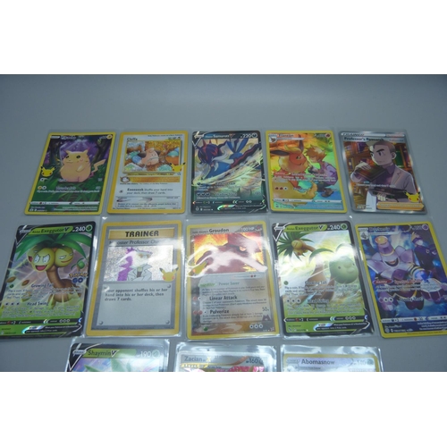 788 - Thirteen Pokemon cards including V-Max, Celebration Holos, etc.