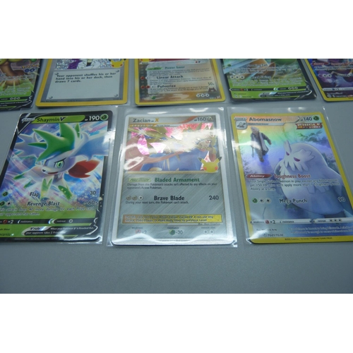 788 - Thirteen Pokemon cards including V-Max, Celebration Holos, etc.