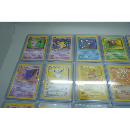 795 - Fifteen Rare/vintage Pokemon cards - Jungle, Fossil, Team Rocket