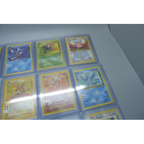 795 - Fifteen Rare/vintage Pokemon cards - Jungle, Fossil, Team Rocket