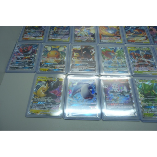 801 - Eighteen Japanese GX Pokemon cards SM12A