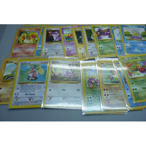 802 - Fifty vintage Pokemon cards, uncommon and common, base set, Jungle, Fossil and Team Rocket