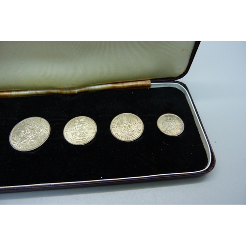 841 - A 1946 specimen silver coin set (5), last of silver issue, cased