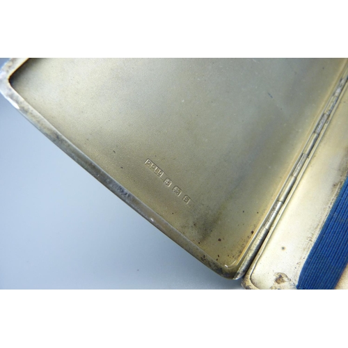 848 - A large silver cigarette case, 194g