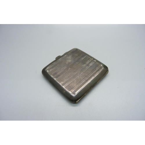 849 - A silver cigarette case, 91g