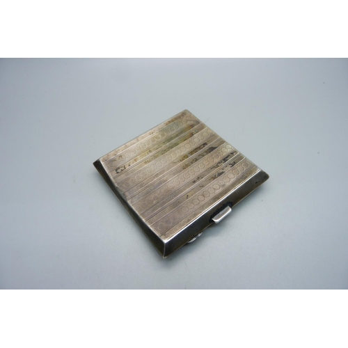 850 - A silver cigarette case, 109g