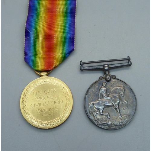 859 - A pair of WWI medals to K. 48033 D.P.S. King  STO. 2 R.N.