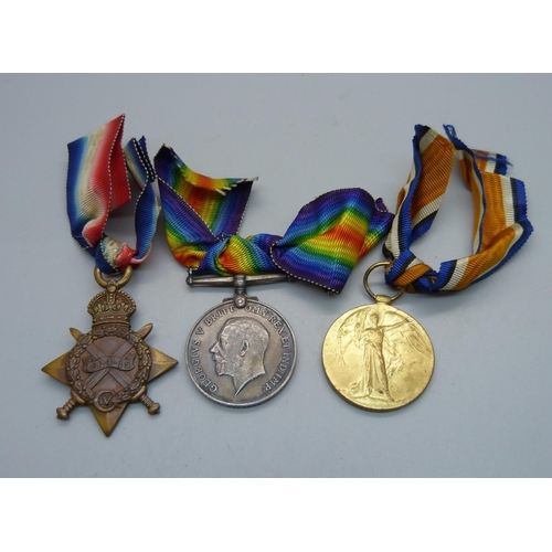 863 - A group of three WWI medals to 18928 Pte. L. Rosenburg, Worcester Regiment