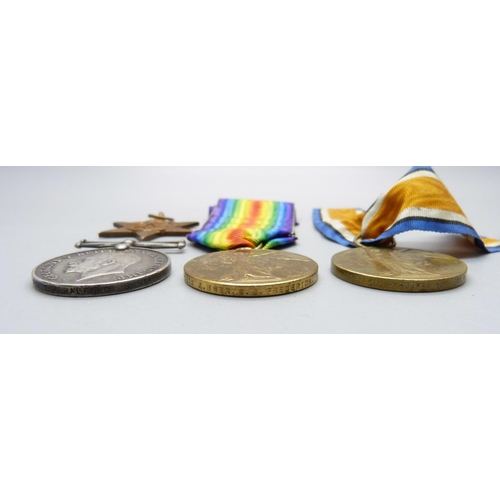 868 - Three WWI war medals and WWII Pacific Star; Victory Medal to 18277 Pte. W. Humphries Cheshire Regime... 