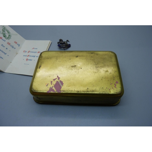 872 - A Christmas tin and Christmas card