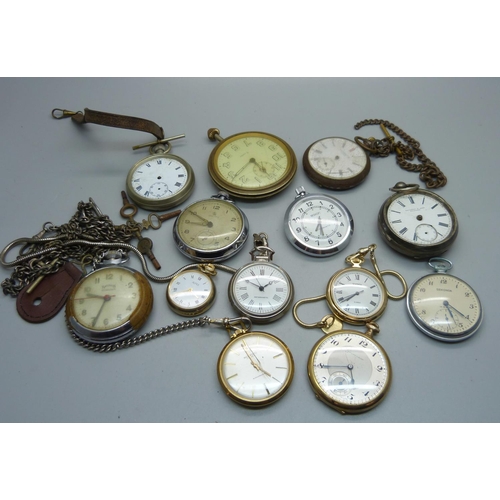 904 - A collection of pocket watches including one silver cased