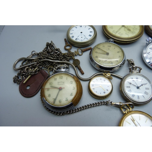 904 - A collection of pocket watches including one silver cased